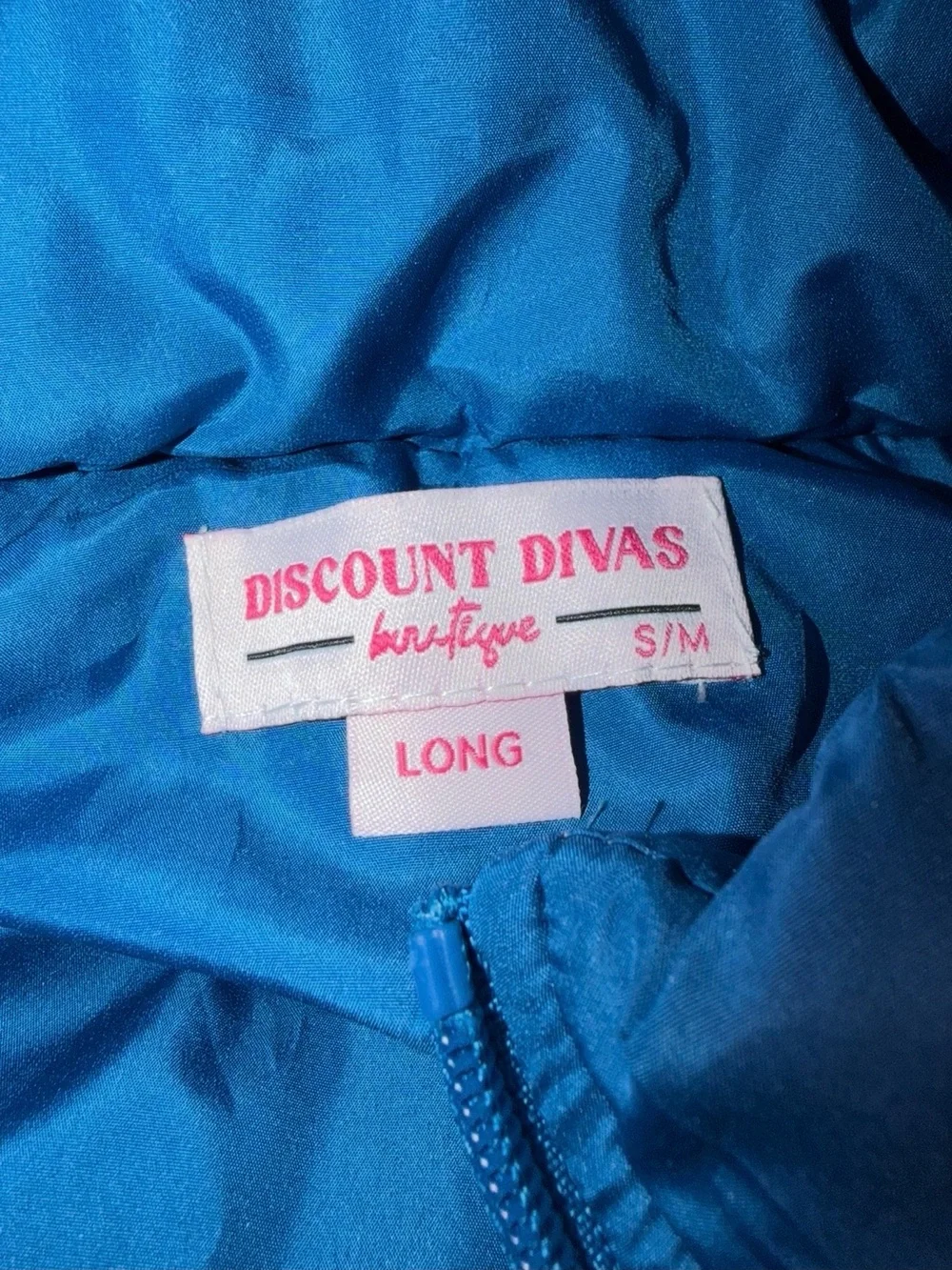 Blue s/m puffer vest from discount divas